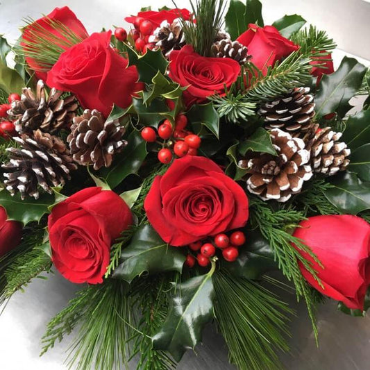 A Song for Christmas Red Roses Flower Arrangement Romanian Flower Shop