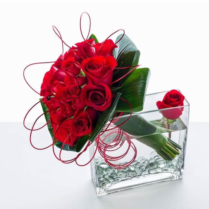 More than Feelings Red Roses Flower Arrangement Romanian Flower Shop