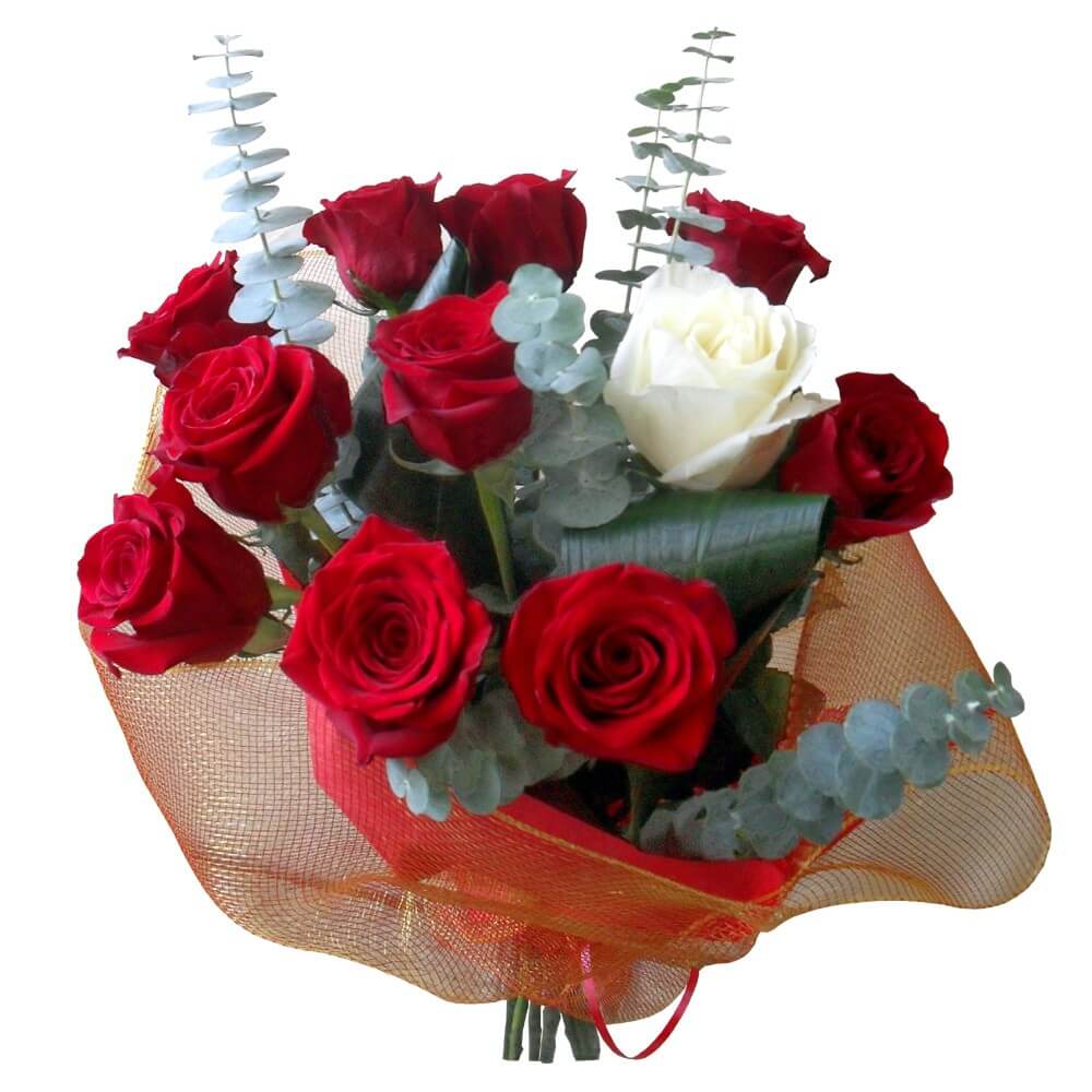Passion Red Roses Flower Bouquet Romanian Flower Shop