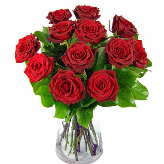 Amorous Love : FREE Vase Red Roses Flower Bouquet Romanian Flower Shop