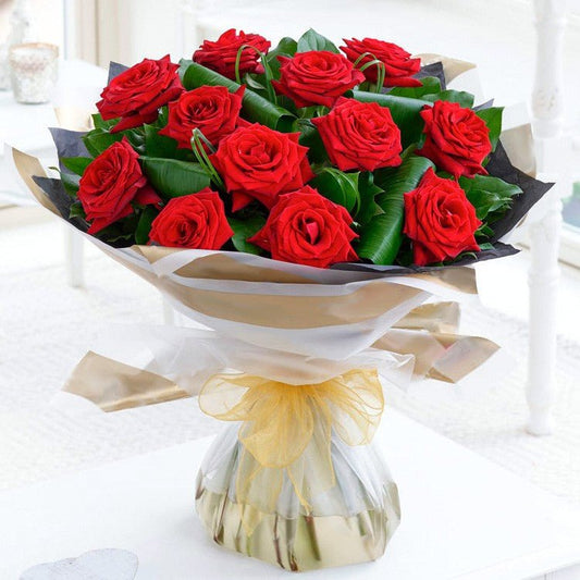 Fabulous Red Roses Flower Bouquet Romanian Flower Shop