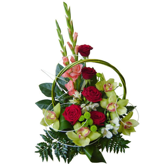 Refinement and Glamour Red Roses Flower Arrangement Romanian Flower Shop